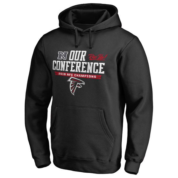Men's Atlanta Falcons Pro Line by Fanatics Branded Black 2016 NFC Conference Champions Big & Tall Our Conference Pullover Hoodie - Click Image to Close